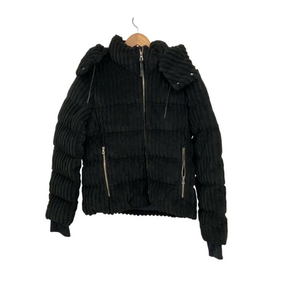Rudsak Mirry FF Velvet Corduroy Down Puffer Black L